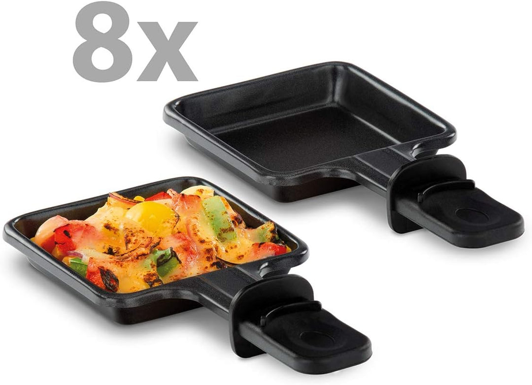 Cloer 6435 Raclette mit Naturstein / 1200 W / 8 antihaftbeschichtete Raclettepfännchen Geteilte