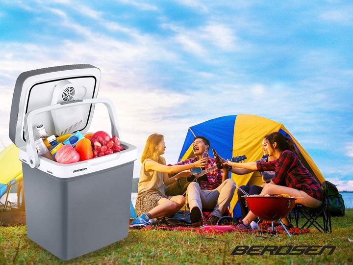 Berdsen Kühlbox Auto Camping Kühlschrank Für Auto LKW Boot Elektrisch Kühlung Bis 0°C Mit Wärmefunkt
