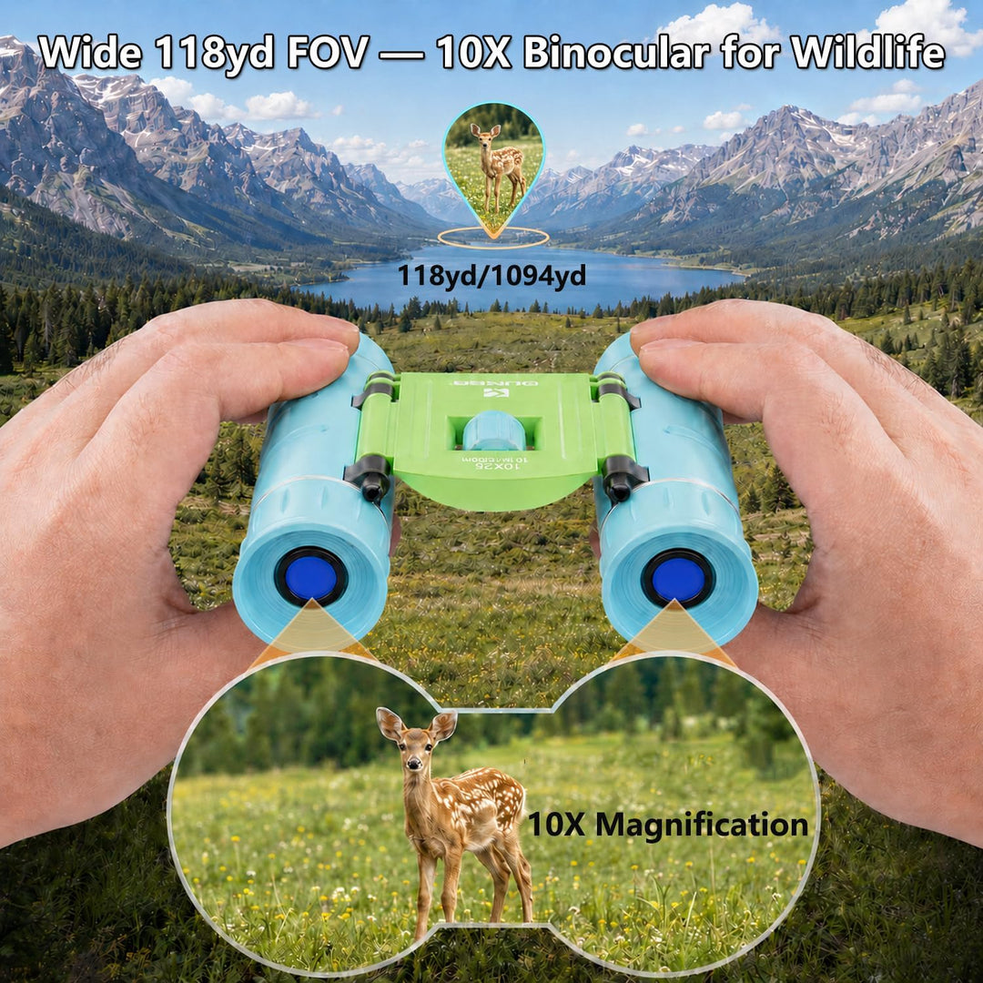 QUNSE 10x25 Mini Kleines Fernglas Erwachsene Klein Ferngläser für Vogels Hiking en buitenleven Marin