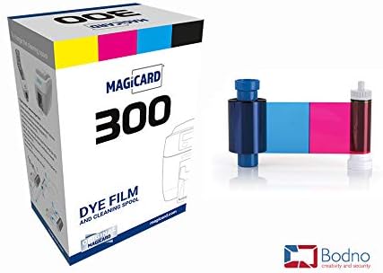 Magicard 300 Drucker MC300YMCKO Farbband – YMCKO – 300 Drucke x 2 mit Bodno Software Demokarte YMCKO