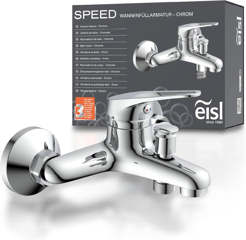 EISL NI023SCR Wannenfüll- und Brauseeinhebelmischer Speed, verchromt Wannenarmatur Chrom, Wannenarma