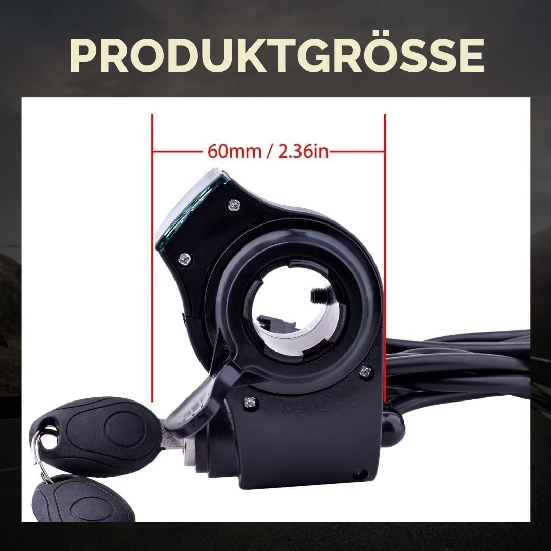 Kunray Universeller E-Bike Daumengashebel 12V-96V E Scooter Gashebel mit E Scooter LED Anzeige Spann