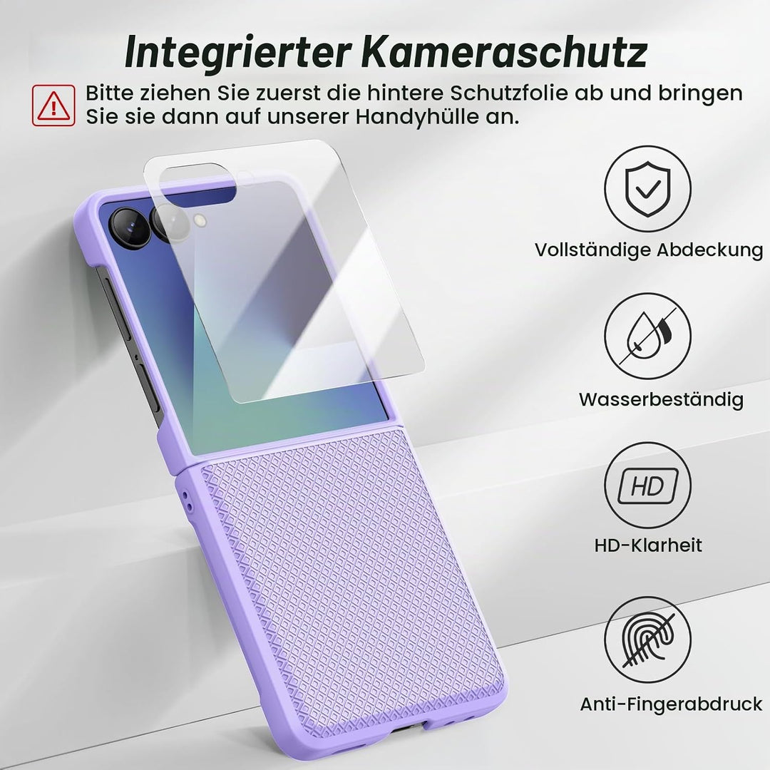 Doeshine für Samsung Galaxy Z Flip 7 Hülle [Not für Flip 7FE] mit Scharnierschutz &amp; Displayschutzfol