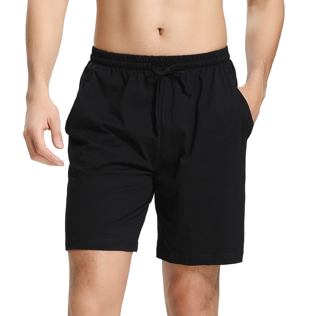 Aseniza Herren Schlafanzughose Kurz Baumwolle Bermuda Schlafshorts Pyjamahose Shorty Sommer Sleephos