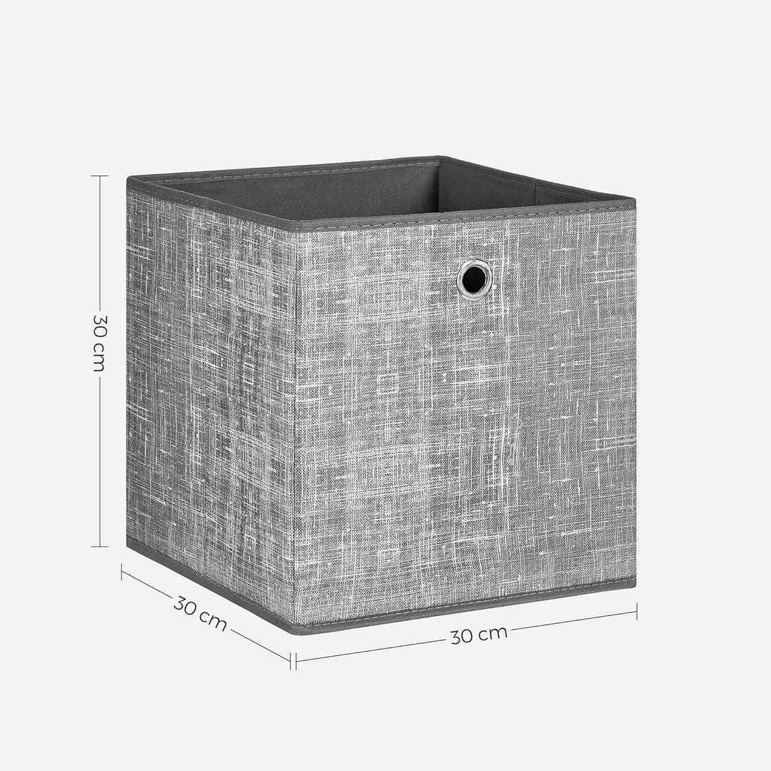 SONGMICS Aufbewahrungsbox, 6er Set, Ordnungsboxen aus Vliesstoff mit Griff, Boxen Aufbewahrung, 30 x