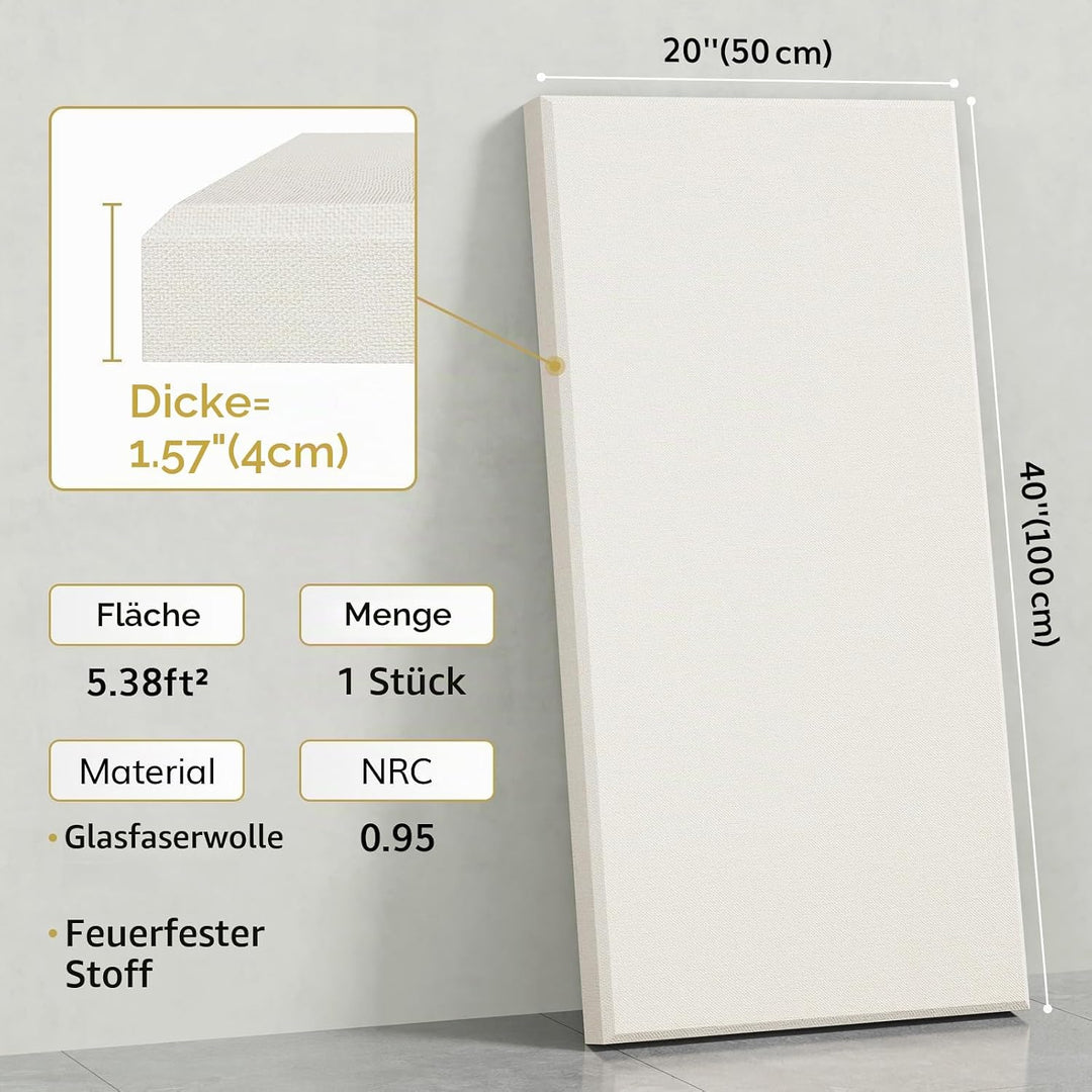 TONOR gross Fiberglas Akustikpaneele, 100x50x4 cm Akustikbild Schallabsorber Wand aus Wanddekoration