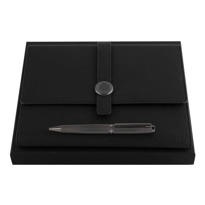 Hugo Boss Schreib-Set HPMB090D (Kugelschreiber & A5 Schreibmappe) | Geschenkbox