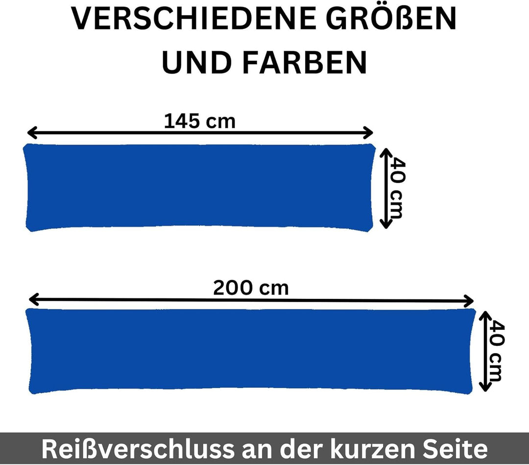 Moon 2er Pack Seitenschläferkissen Bezug Jersey Kissenbezug Royalblau 40x145 2er Pack 40x145 Royalbl