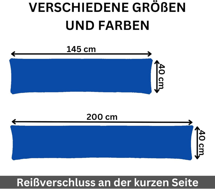 Moon 2er Pack Seitenschläferkissen Bezug Jersey Kissenbezug Royalblau 40x145 2er Pack 40x145 Royalbl