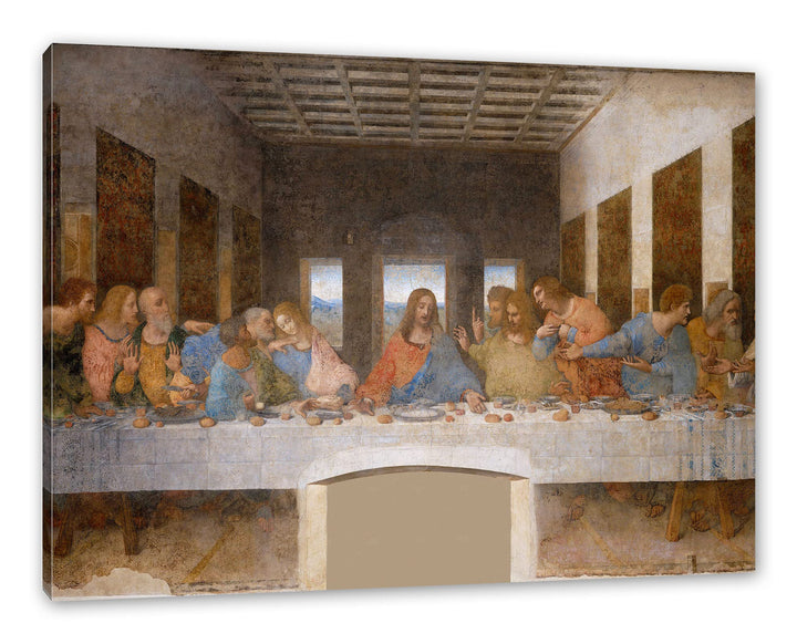 Leonardo da Vinci - Das letzte Abendmahl als Leinwandbild / Grösse: 100x70 cm / Wandbild / Kunstdruc