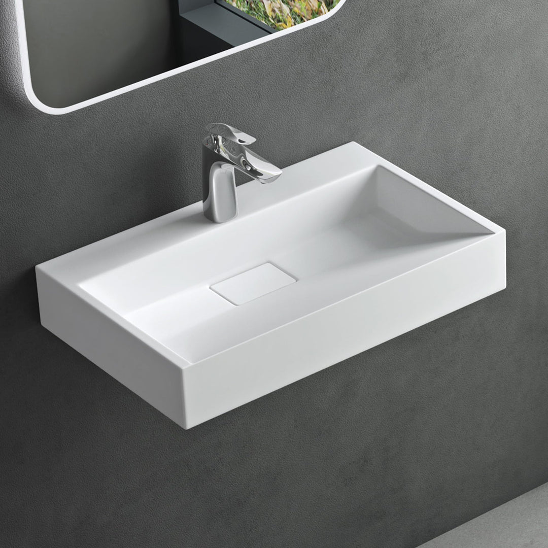 Mai & Mai Waschbecken Col19 Aufsatz-Waschbecken Hänge-Waschtisch inkl. Ablaufgarnitur Gussmarmor Rec