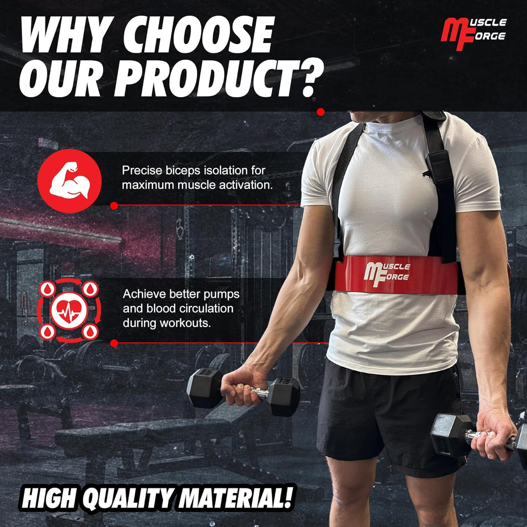 MuscleForge® Bizeps-Trainer Arm Blaster, Bizeps Isolator für eine optimale Isolierung der Bizeps und