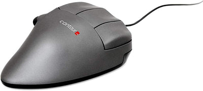 Contour Mouse | Kabelgebunden USB Maus | Kabelmaus für Linkshänder | 5 Programmierbare Tasten | Für