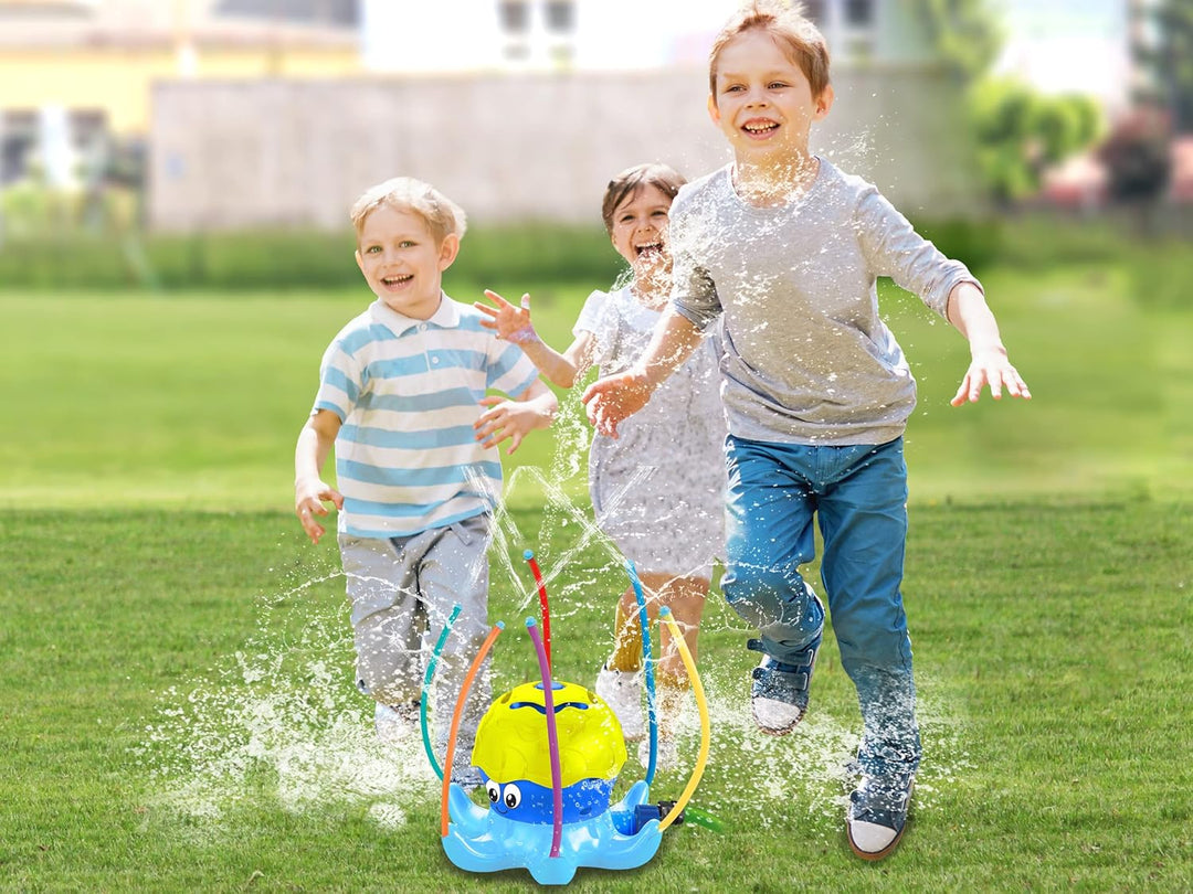 JAMARA 466800 Mc Fizz Wassersprinkler Oktopus-Schnelle Installation, Verbindung zu Standard Schlauch