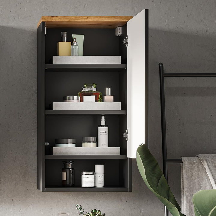 Vicco Badschrank Eden, Anthrazit/Artisan-Eiche, 40 x 77 cm Anthrazit Hängeschrank, Anthrazit Hängesc