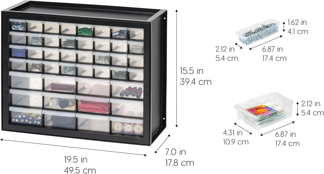 IRIS USA, Inc. 44 Schubladen 19.5 Inch by 15.5 Inch by 7 Inch, schwarz, 44 Schubladen