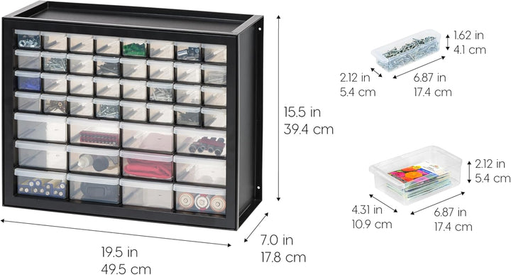 IRIS USA, Inc. 44 Schubladen 19.5 Inch by 15.5 Inch by 7 Inch, schwarz, 44 Schubladen
