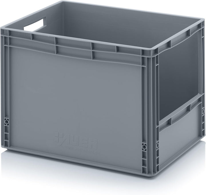 Auer Packaging 6x Euro Sichtlagerkasten 60 x 40 x 42 cm inkl. gratis Zollstock * Eurobehälter mit Fe