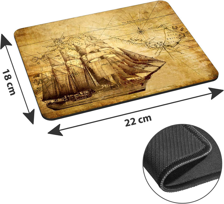 PEDEA Design Schutzhülle Notebook Tasche bis 13,3 Zoll (33,7cm) mit Design Mauspad, Sailing Ship