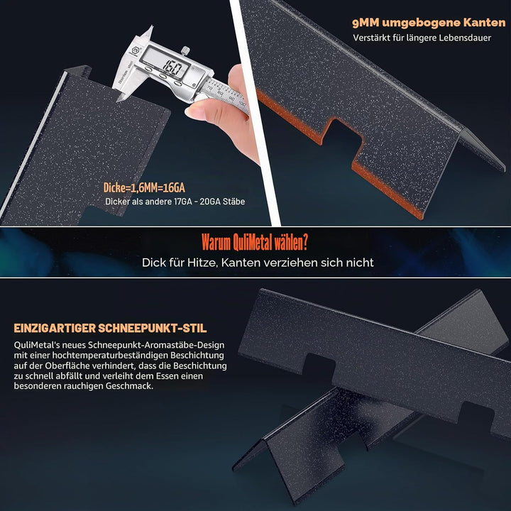 QuliMetal 44,5 cm Grillroste und 38,9 cm Aromaschienen für Weber Spirit 300 und GS4 Spirit II 300, p