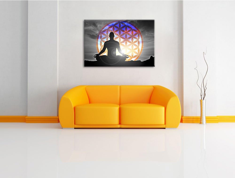 Dark Blume des Lebens schwarz/weiss Format: 100x70auf Leinwand, XXL riesige Bilder fertig gerahmt mi