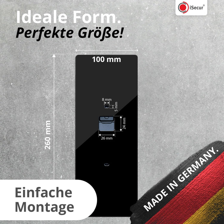 iSecur Personalisierte Blende passend für Eufy Akku-Videotürklingel aus Acryl schwarz I Video-Doorbe