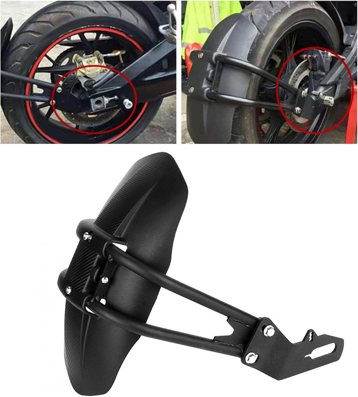 Schwarz Motorrad Hinterrad Kotflügel, Motorrad Edelstahl Kotflügel Heckabdeckung,Heck Kotflügelschut