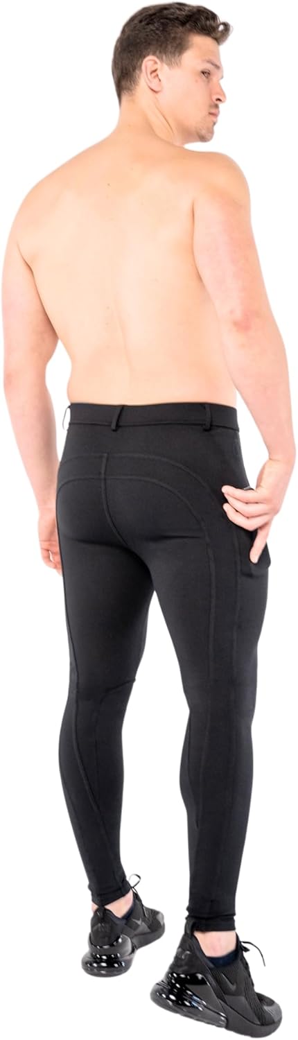 Kapow Meggings für Herren 'Supreme Range': Deluxe Kompressionsleggings mit Taschen für Streetstyle,
