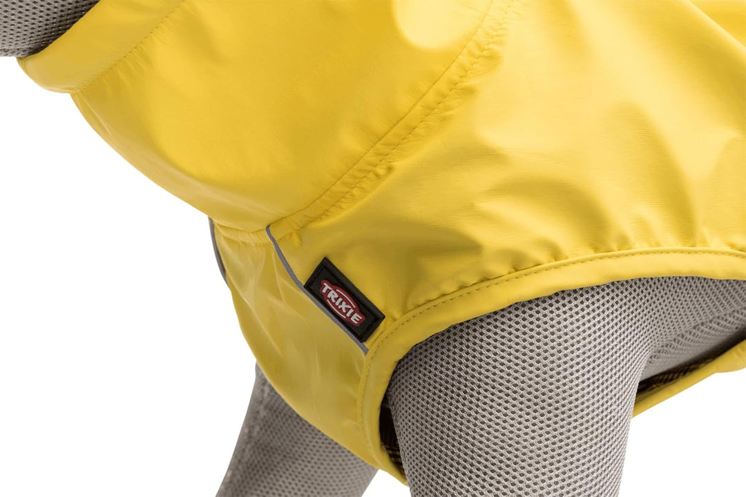 TRIXIE Regenmantel Vimy für Hunde XL gelb – Hunde-Regenjacke mit reflektierenden Elementen für mehr