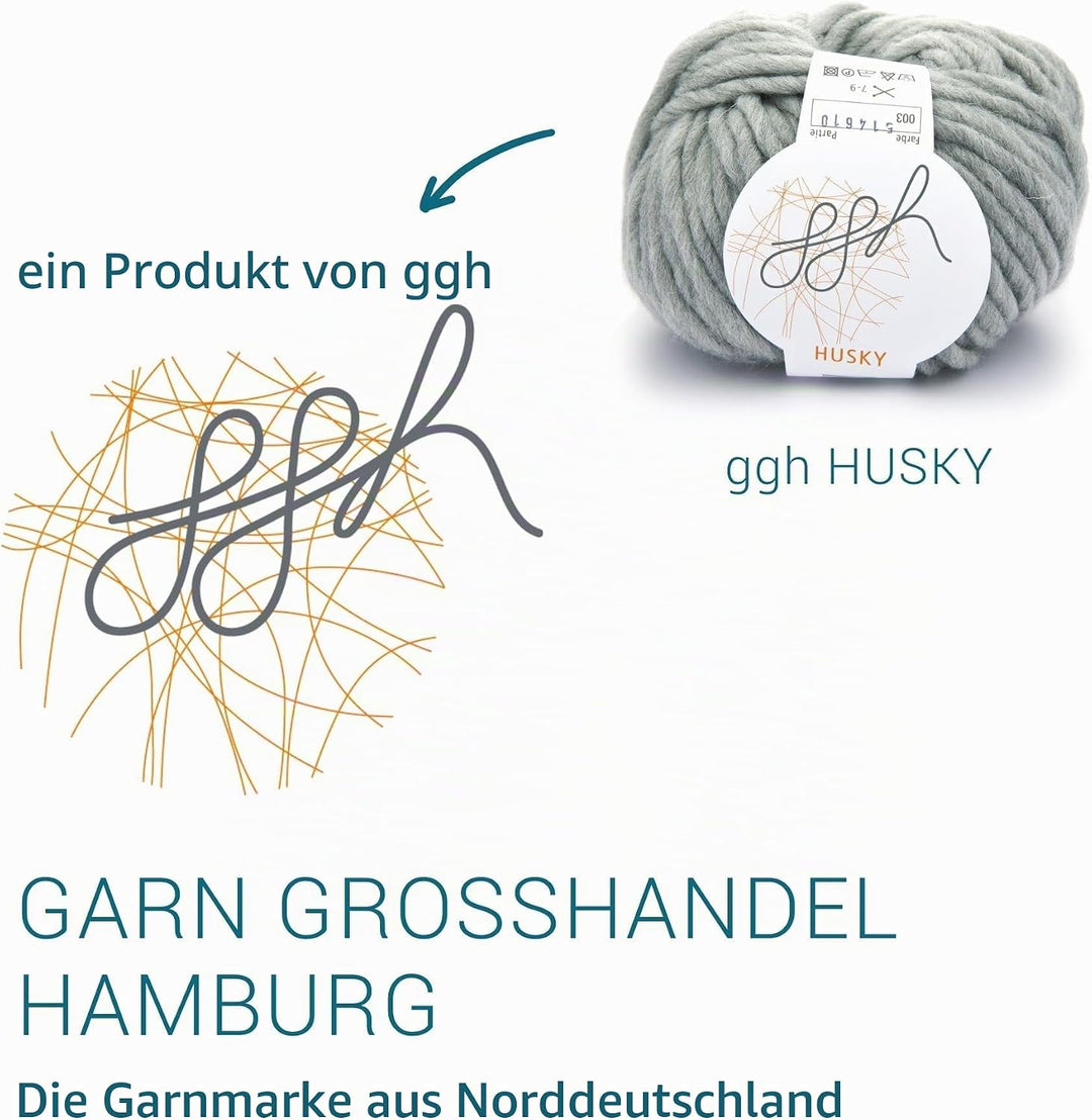 ggh Husky Box - 6 Knäuel - dicke Wolle aus Schurwolle - gegeignet zum Stricken oder Häkeln - Farbe 0
