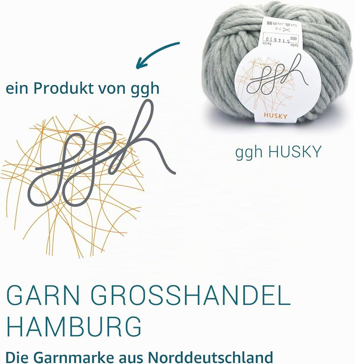 ggh Husky Box - 6 Knäuel - dicke Wolle aus Schurwolle - gegeignet zum Stricken oder Häkeln - Farbe 0