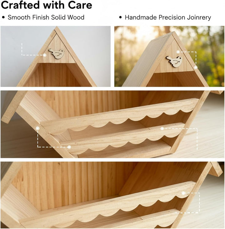 Hinterhof Vogelnest Holz Gartenhaus Wildvogel Unterschlupf mit Easy Mount Feature Outdoor Nistkasten