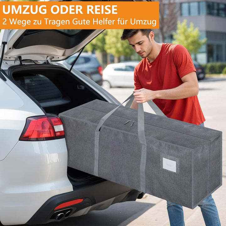 8 Stück 120L Aufbewahrungstasche, Heavy-Duty Umzugstaschen Wasserdicht Umzugskartons Grosse mit Reis