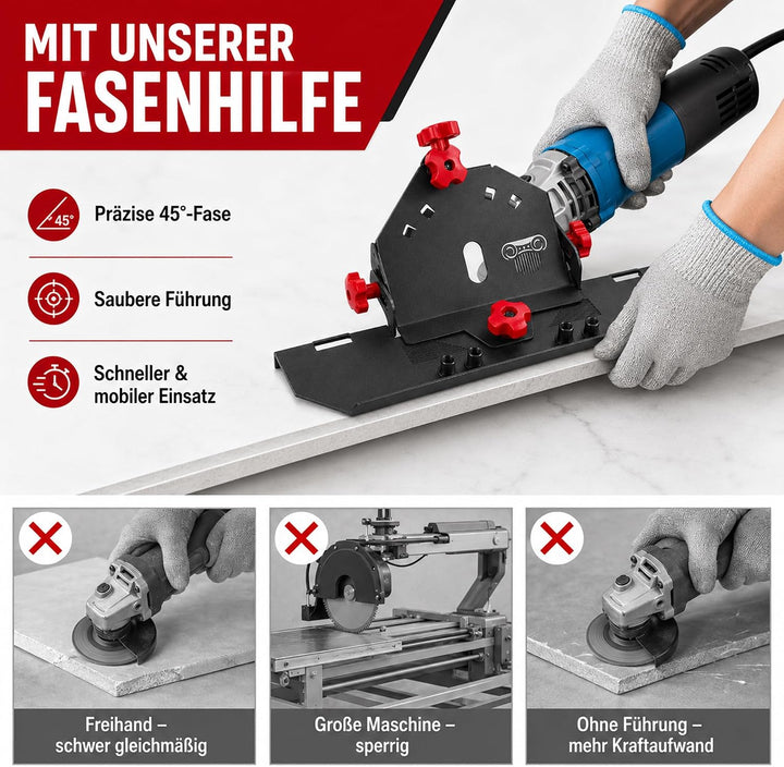 Fliesen Gehrungsschneider, 45 Grad Fliesenschneider für Winkelschleifer 115/125 mm Tile Cutter mit A