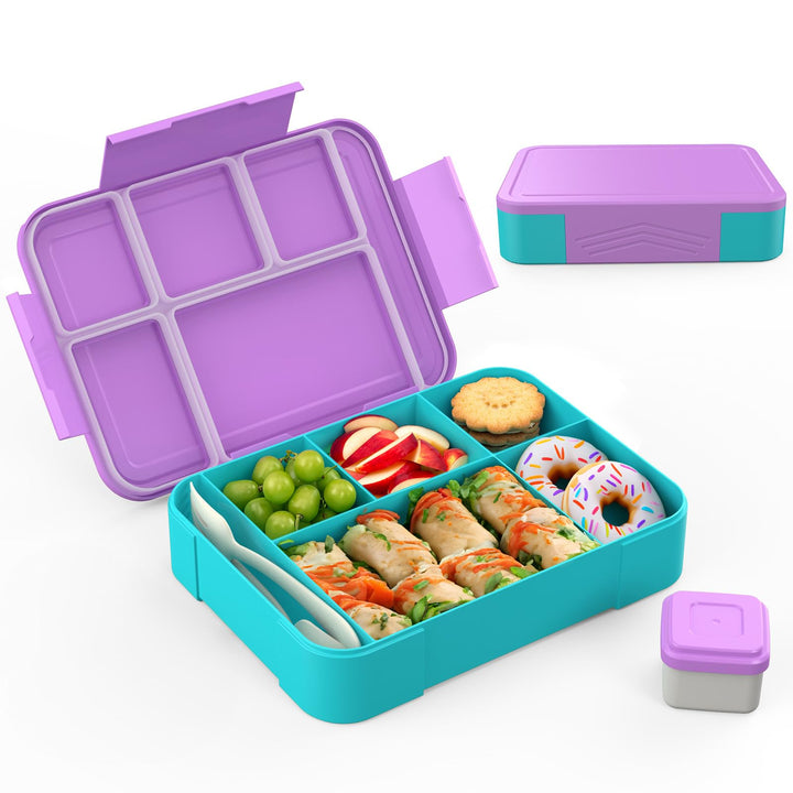 SWVIODMT Brotdose Kinder mit Fächern 1300 ml Lunchbox für Kinder, Auslaufsichere Lunchbox mit 5 Fäch