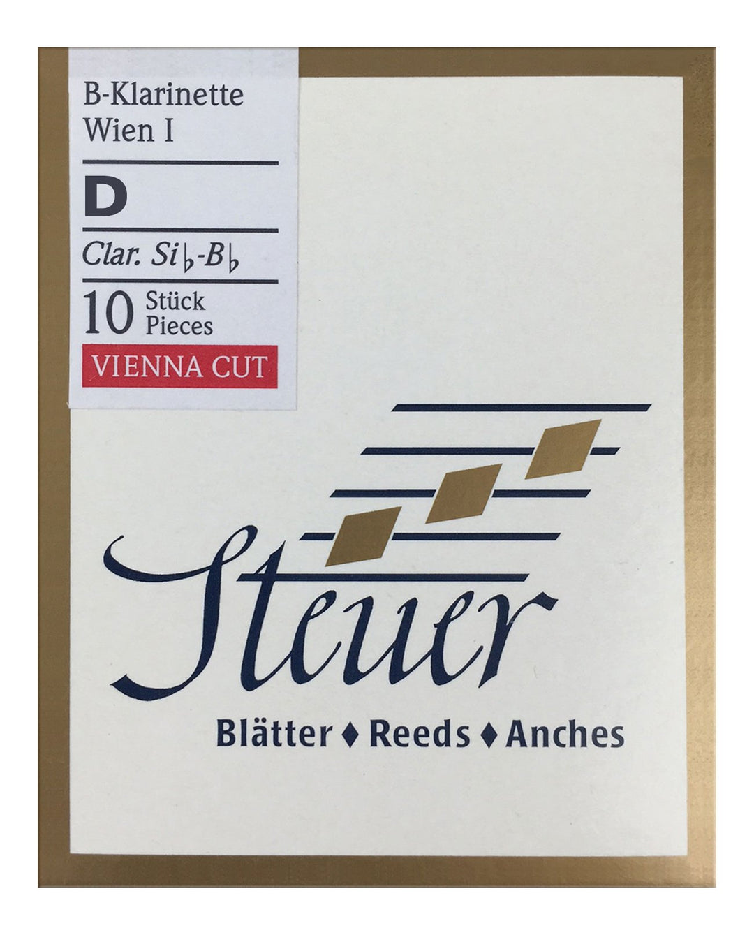 Steuer Blatt BB-Klarinette Solo White Line D Wiener Schnitt 10er-Packung D Bb-Klarinette Wiener Schn