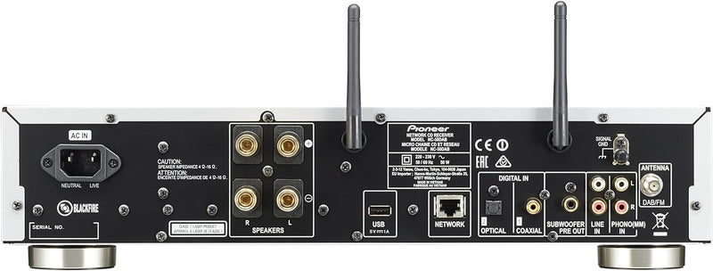 Pioneer NC-50DAB(B) All-in-One Hifi System (CD, DAB+, Verstärker, D/A-Wandler), WLAN, Bluetooth, USB