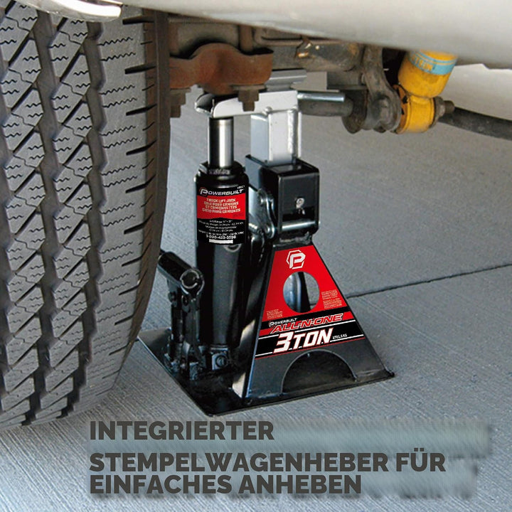 Powerbuilt 3 Tonnen, Wagenheber und Wagenheberständer in einem, 2721,6 kg All-in-One Auto Lift, Heav