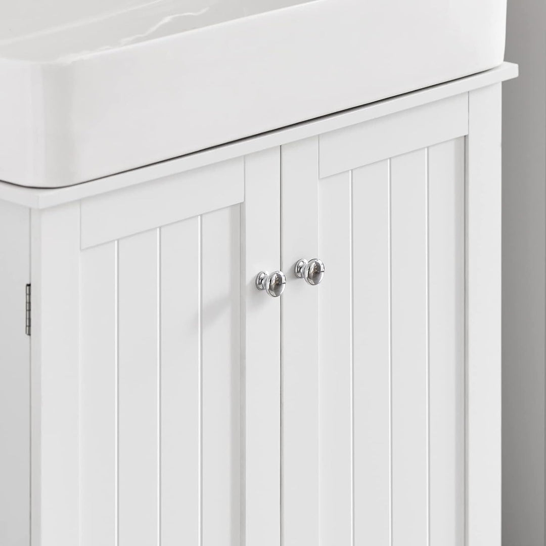 SoBuy BZR18-W Waschbeckenunterschrank Badschrank Waschtisch Unterschrank Badmöbel weiss BHT ca: 60x6