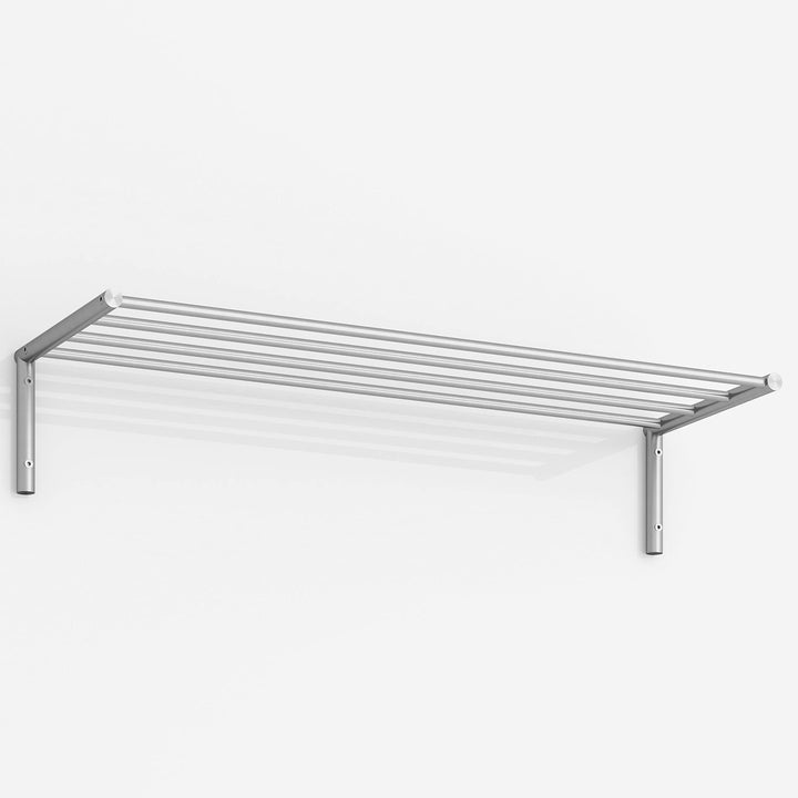 PHOS Design, G15-600, 60 cm breite Edelstahl-Wandgarderobe mit 4 Kleiderstangen 60 cm Breite, ohne A
