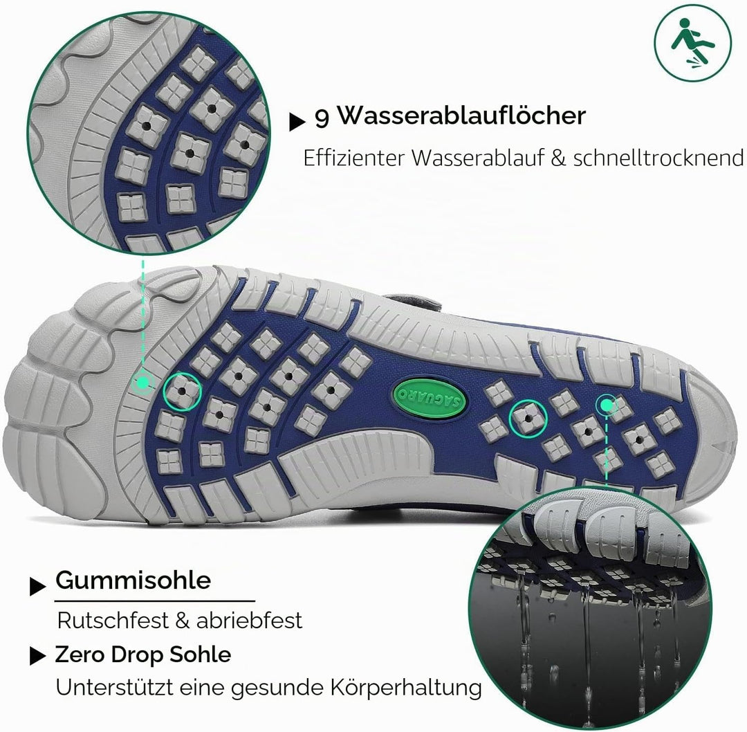 SAGUARO Badeschuhe für Herren Damen - 7/9 Drainagelöcher Schnelltrocknende rutschfest, Gr 35-48 45 E