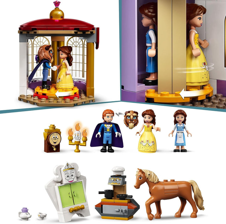 LEGO 43196 Disney Princess Belles Schloss, Schöne und das Biest, Prinzessin Schloss und Belle Mini P