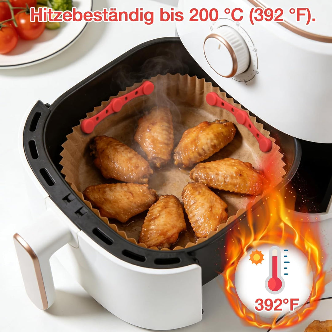 11 Stück Magnete für Airfryer Backpapier - Silikon Befestigung für Heissluftfritteuse Zubehör,12cm L