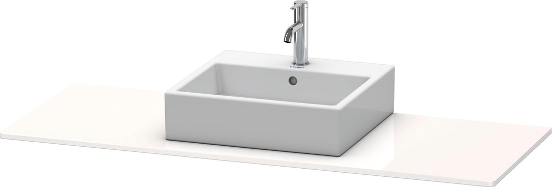 Duravit XSquare Konsole 060G, 1400x 550 mm, 1 Ausschnitt rechts, Farbe (Front/Korpus): Weiss Hochgla