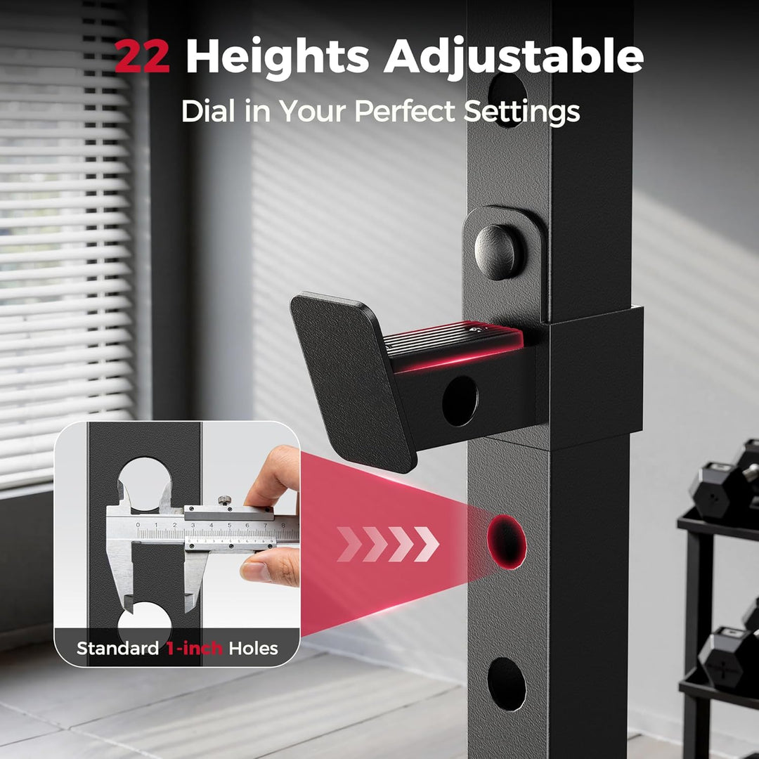 FLYBIRD Power Tower with Pull-Up Bar, Adjustable Multi-Functional Power Rack BLACK001, BLACK001