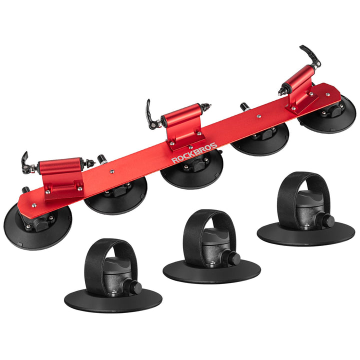 ROCKBROS Fahrradträger mit Saugnäpfe Fahrrad Dachträger Dachgepäckträger Schnellmontage für 3 Fahrrä