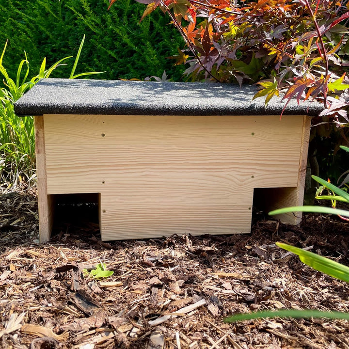 GARTENETAGE Igelfutterhaus ohne Boden aus Massiv-Holz/Igelhaus Winterfest, Katzensicher/Igelfutterha