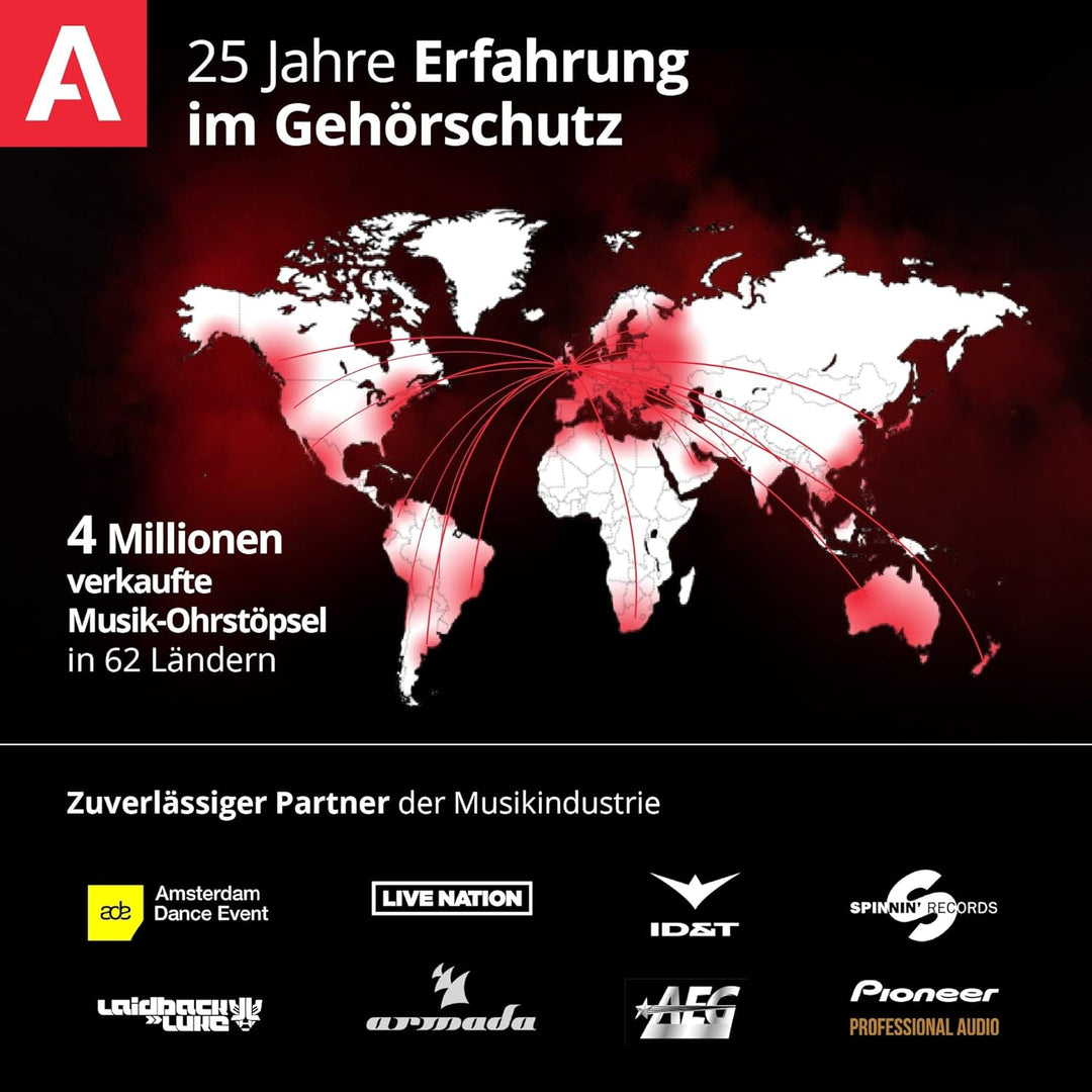 Alpine PartyPlug Gehörschutz Ohrstöpsel für Konzert, Festival, Musik, Party & Disco - Hohe Musikqual