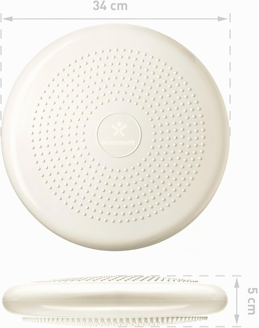 BODYMATE Balance Kissen mit Pumpe, Ø 34 cm | Propriozeptives Kissen, instabiles Kissen, aufblasbares