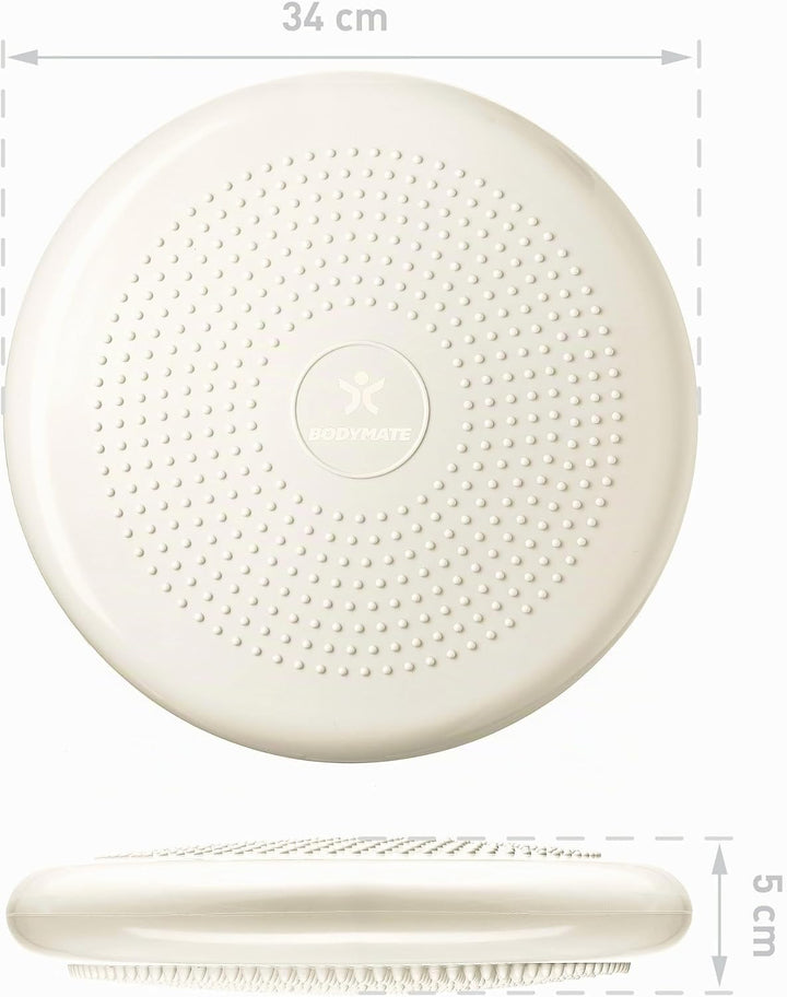 BODYMATE Balance Kissen mit Pumpe, Ø 34 cm | Propriozeptives Kissen, instabiles Kissen, aufblasbares